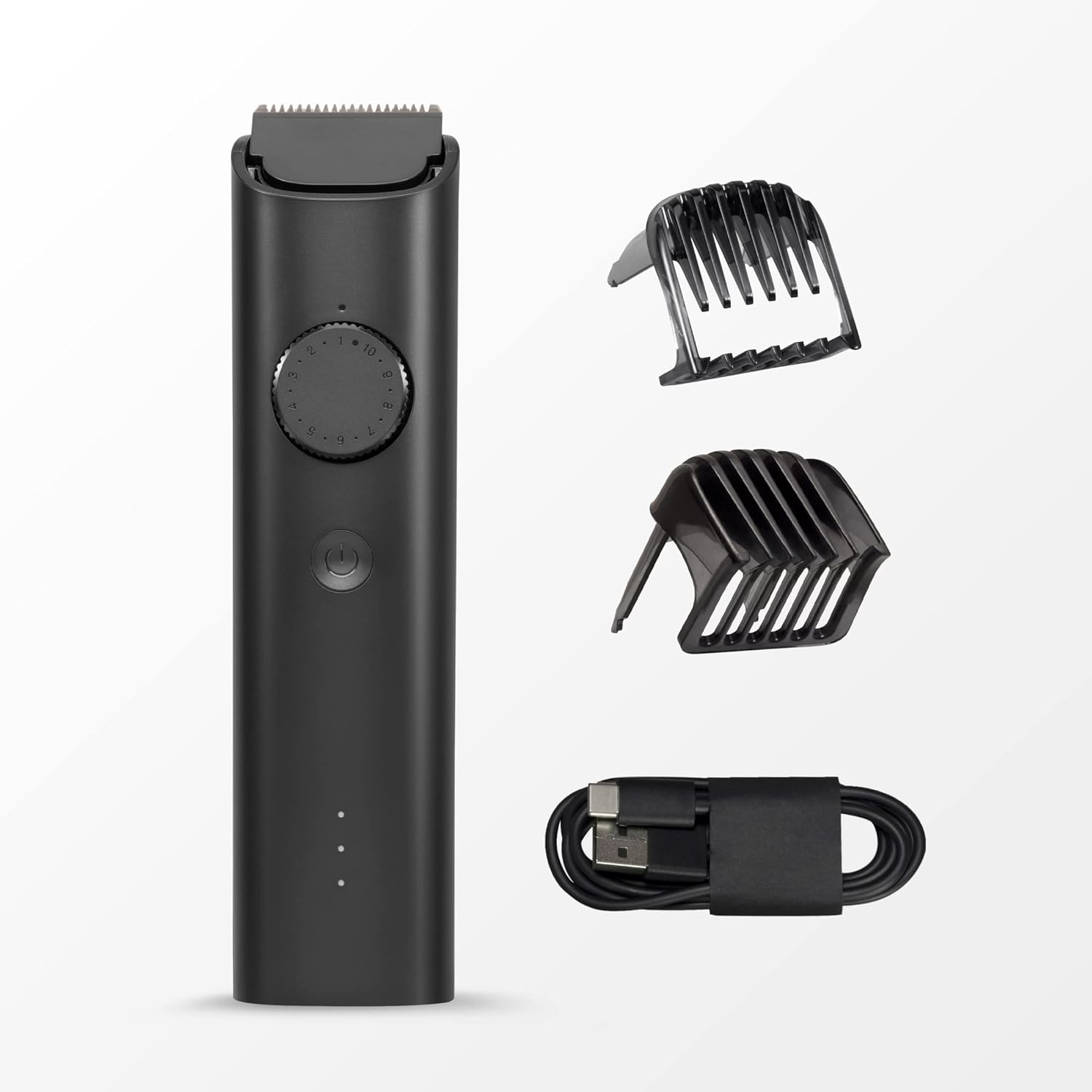 Beard Trimmer 2C With High Precision Trimming | 2 Beard Comb | USB Type-C | Fast Charging | 0.5mm Precision | 40 Length Settings | 90 Min Run Time, Black