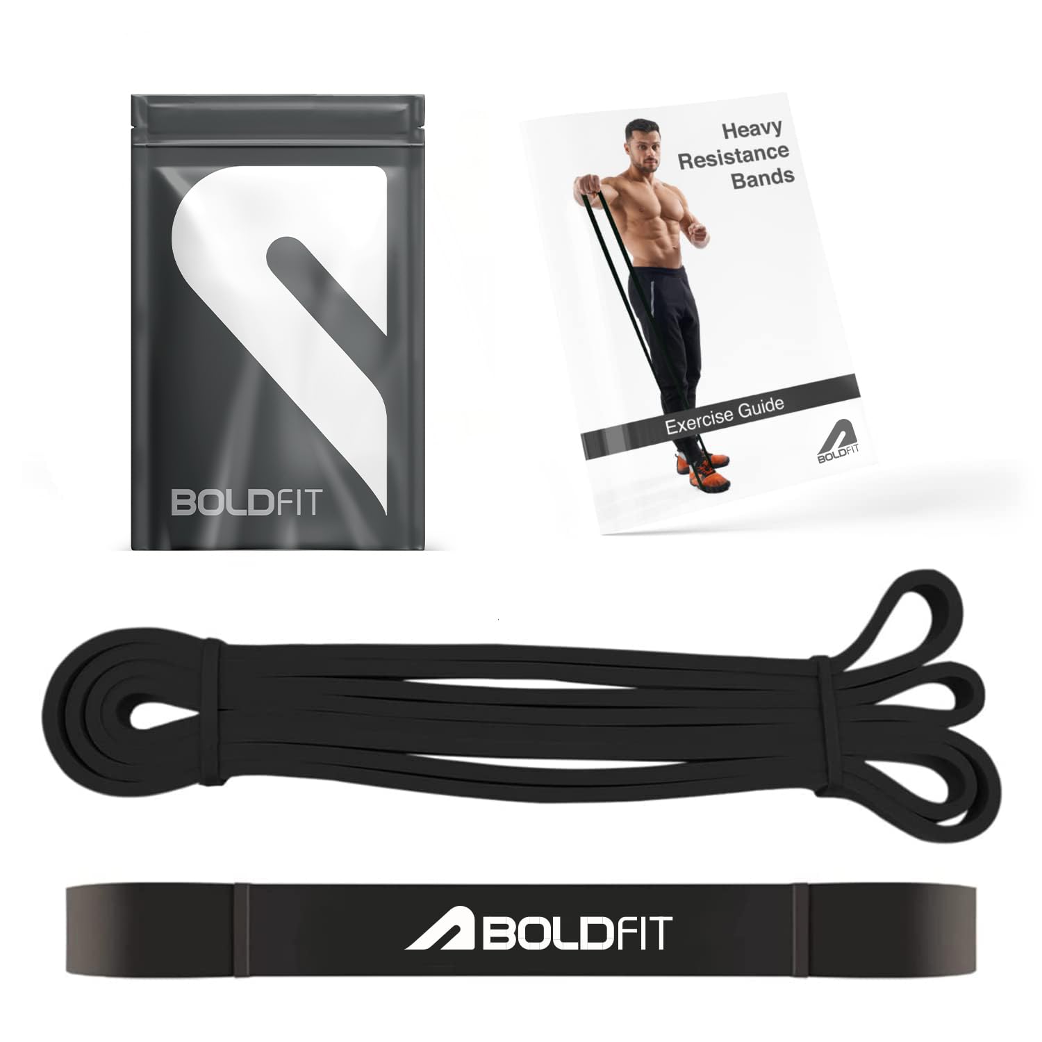 Boldfit Heavy Resistance Band for Exercise & Stretching, Pull Up Band Suitable in Home & Gym Workout, Power Bands for Men & Women. (Yellow 3-7kg Resistances)(Material: Natural Rubber)