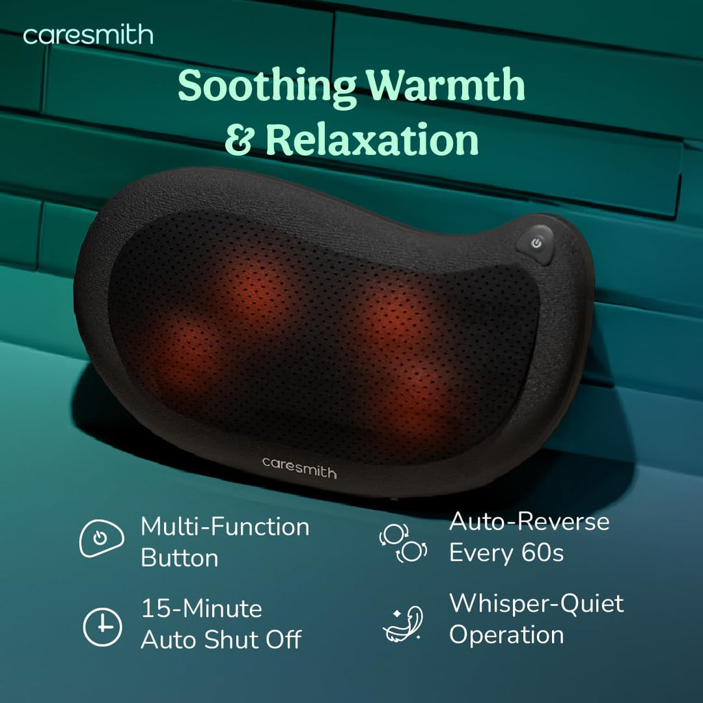 Revive Cushion Massager Machine for Pain Relief | Neck and Back Pain Relief with Shaitsu Infrared Heat Therapy