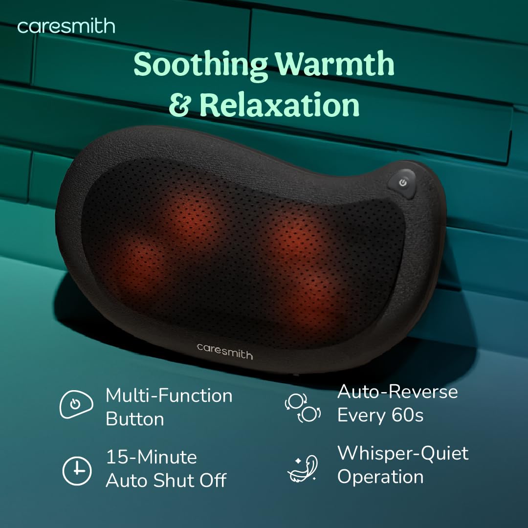 Revive Cushion Massager Machine for Pain Relief | Neck and Back Pain Relief with Shaitsu Infrared Heat Therapy