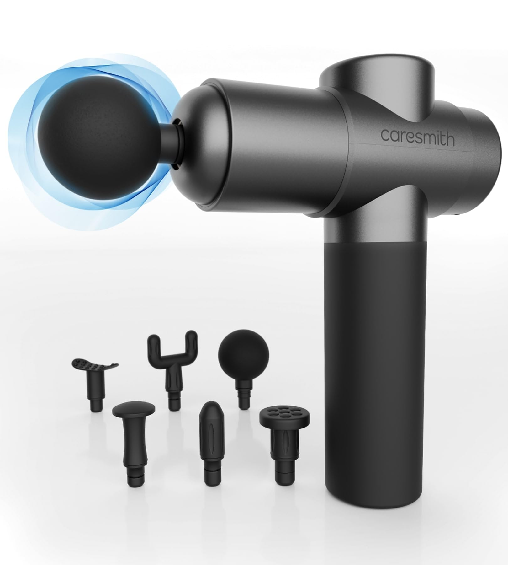 CARESMITH Charge Boost Max Massage Gun with Touch Screen Display | Massage Machine for Body Pain | Massager with 10 Speeds, Black