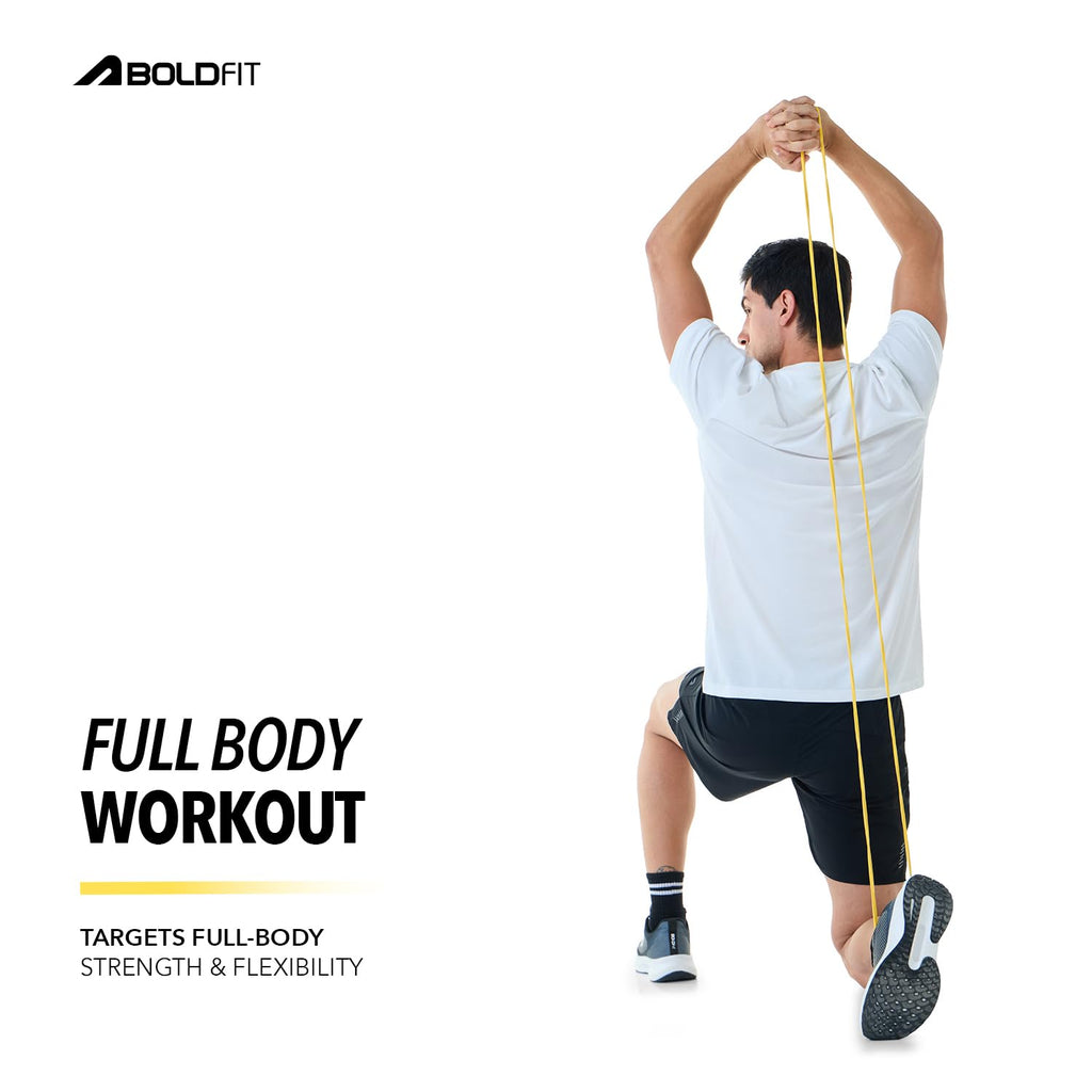 Boldfit Heavy Resistance Band for Exercise & Stretching, Pull Up Band Suitable in Home & Gym Workout, Power Bands for Men & Women. (Yellow 3-7kg Resistances)(Material: Natural Rubber)