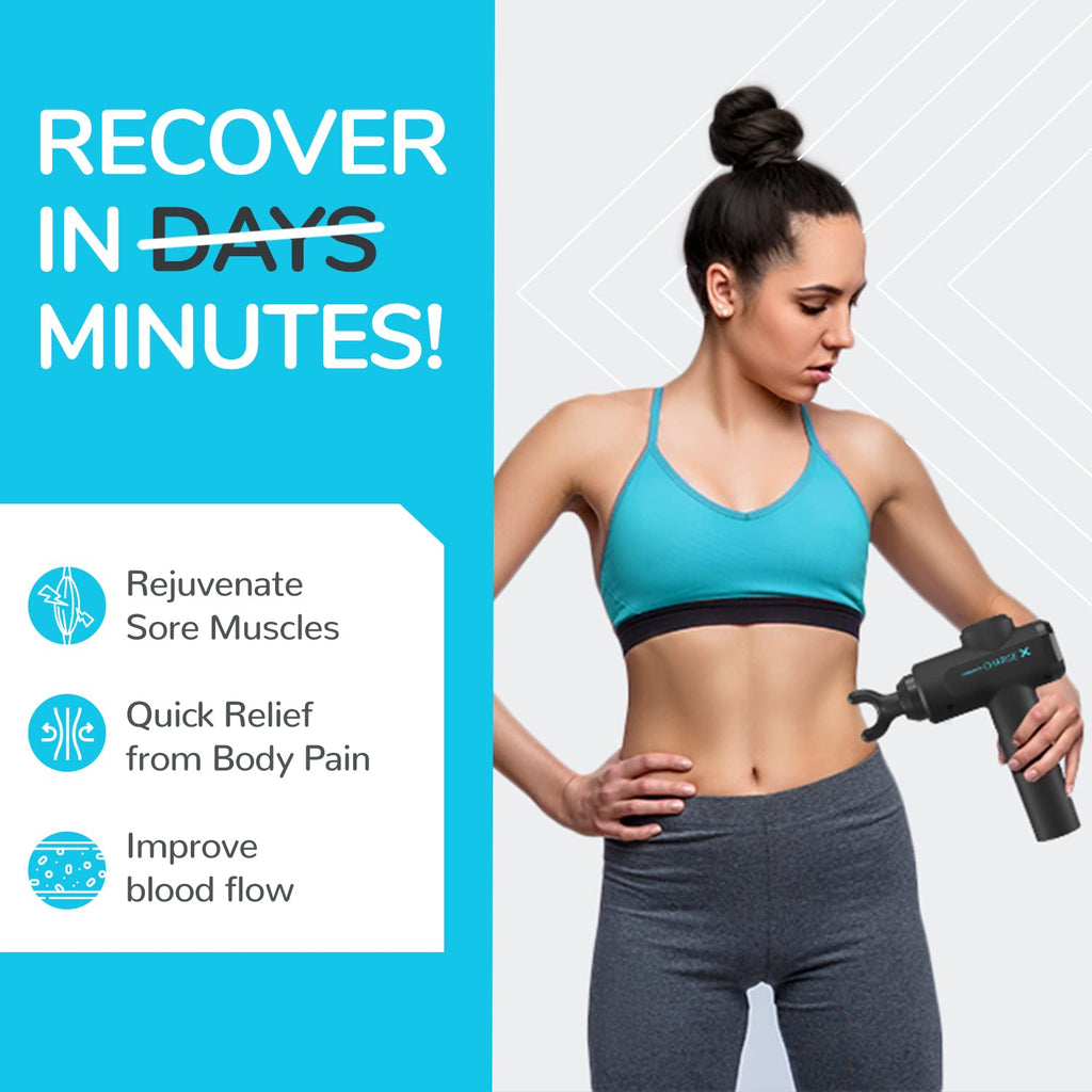 Caresmith Charge X Massage Gun With Touchscreen Display | Massager Machine for Pain Relief for Men and Women | 3300 strokes per min