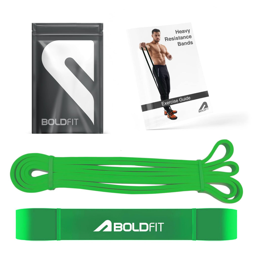 Boldfit Heavy Resistance Band for Exercise & Stretching, Pull Up Band Suitable in Home & Gym Workout, Power Bands for Men & Women. (Yellow 3-7kg Resistances)(Material: Natural Rubber)