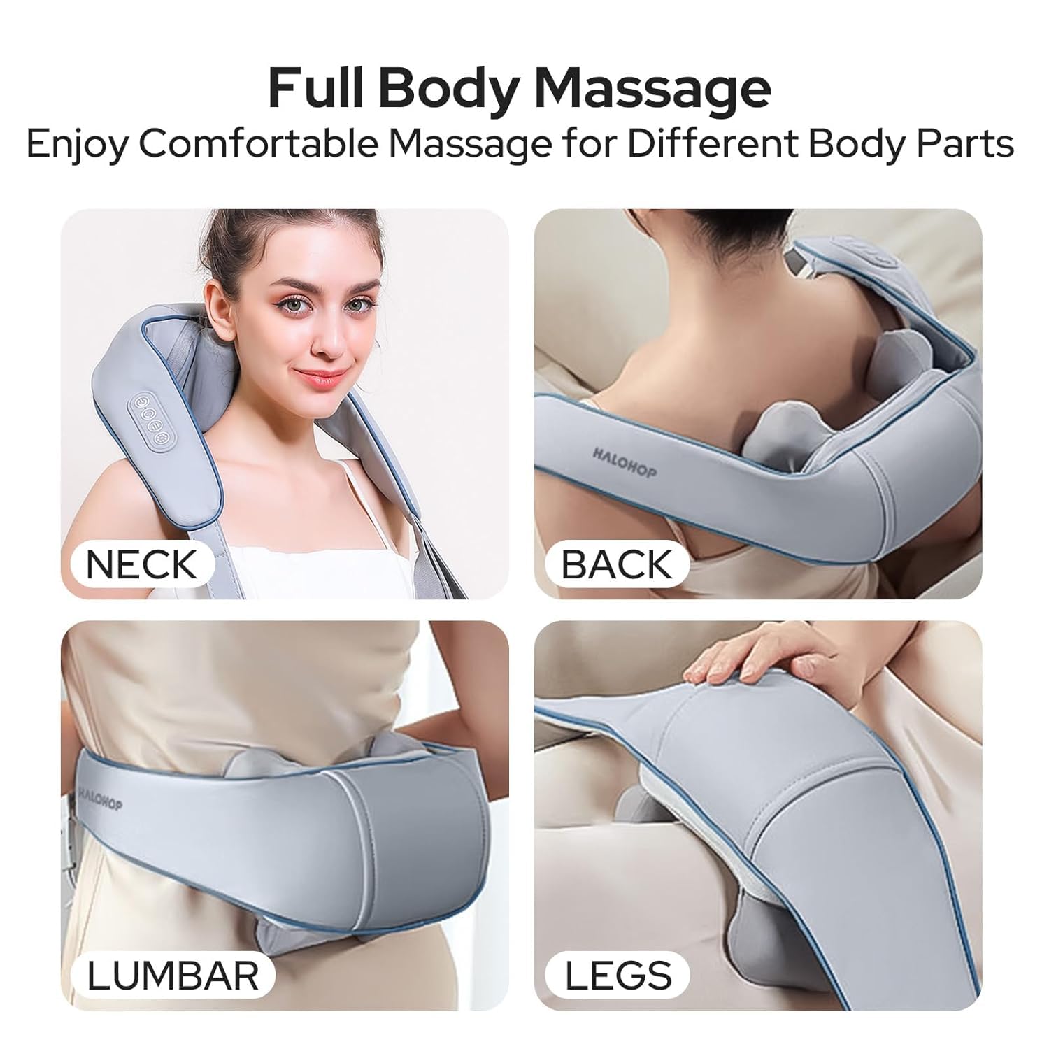 DADLM® Necck and Back Massager, Necck Massager with Heating, Body Massager for Body Aches and Pains Relief, Electric Wearable 5D Cervical Neck Massage Machine for Deep Tissue Neck, Back, Shoulders, Waist and Legs (Cream)