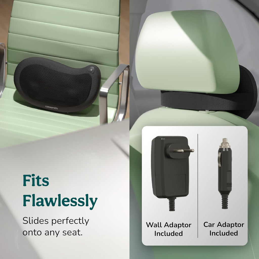 Revive Cushion Massager Machine for Pain Relief | Neck and Back Pain Relief with Shaitsu Infrared Heat Therapy