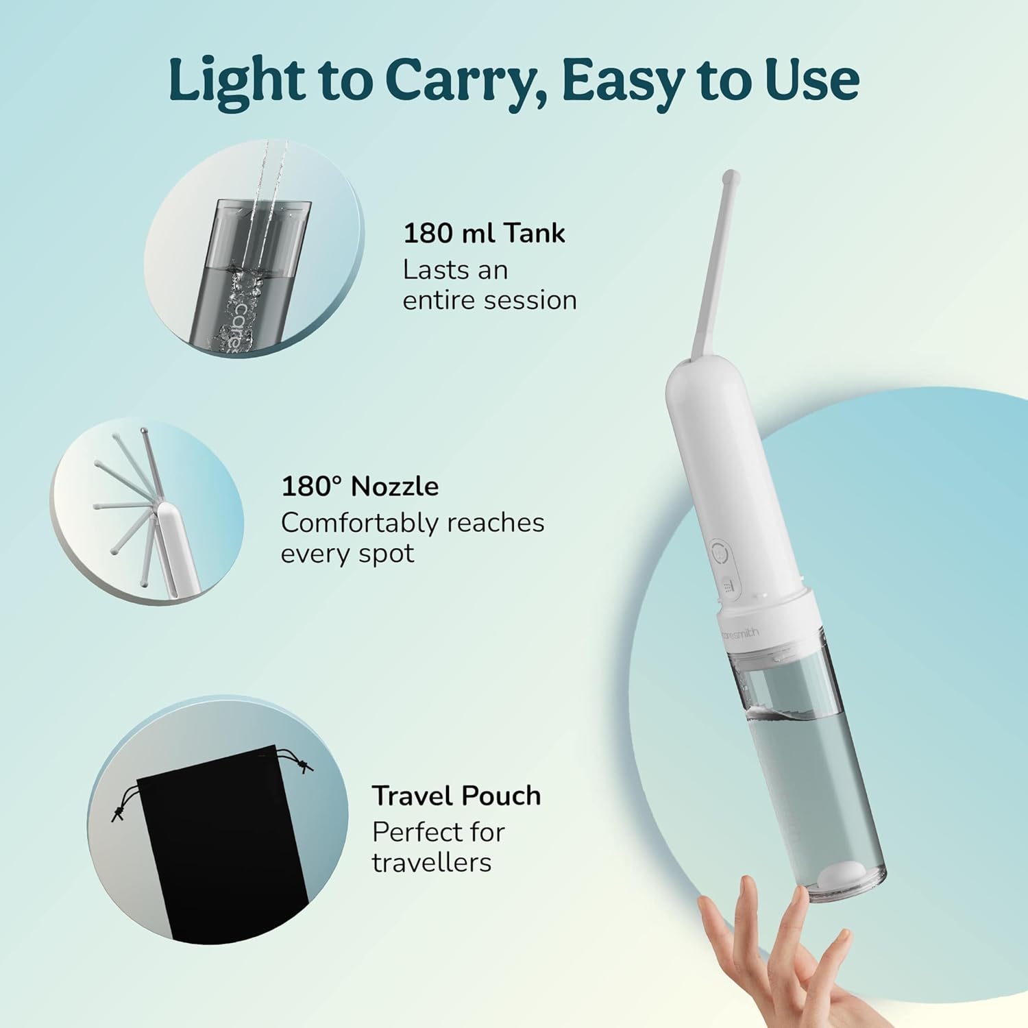 CARESMITH Evolve Portable Jet Spray | 3 Pressure Modes | 90 Min Battery Life | IPX6 Waterproof | Portable Bidet for Travel