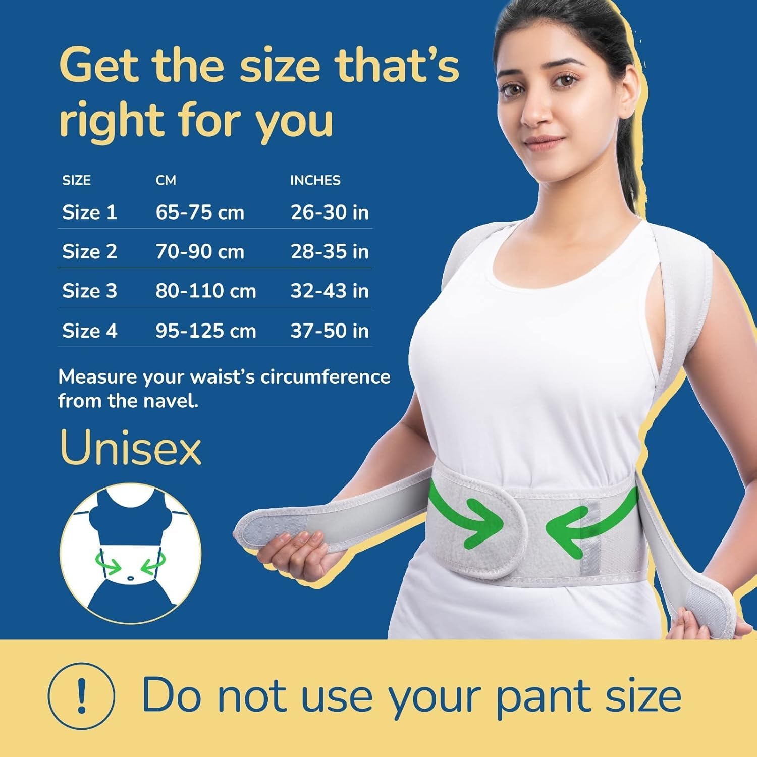 CARESMITH Align Posture Correcter Belt for Men & Women (Size 1) | 4 Sizes | X-Long Metal Bars for Posture Corrector| Back Pain Relief for Back Support | Shoulder Support for Men |Back Straight Belt