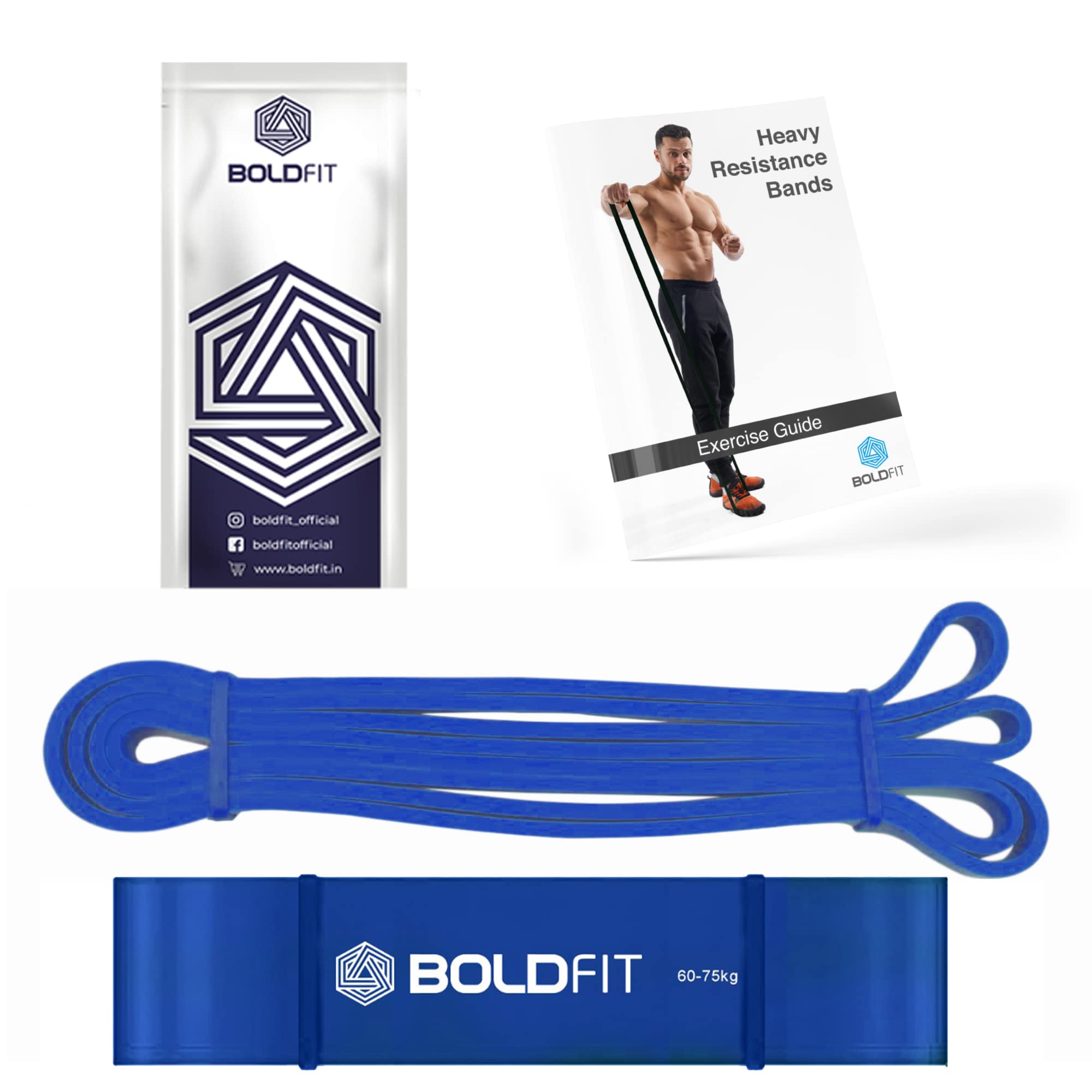 Boldfit Heavy Resistance Band for Exercise & Stretching, Pull Up Band Suitable in Home & Gym Workout, Power Bands for Men & Women. (Yellow 3-7kg Resistances)(Material: Natural Rubber)