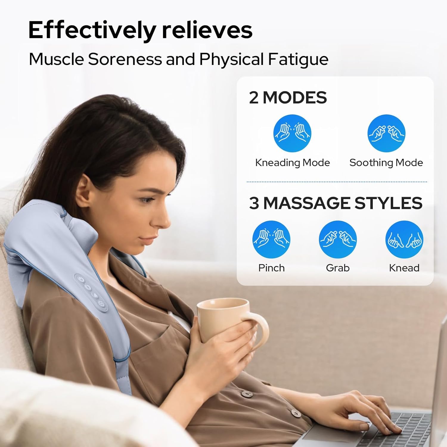 DADLM® Necck and Back Massager, Necck Massager with Heating, Body Massager for Body Aches and Pains Relief, Electric Wearable 5D Cervical Neck Massage Machine for Deep Tissue Neck, Back, Shoulders, Waist and Legs (Cream)