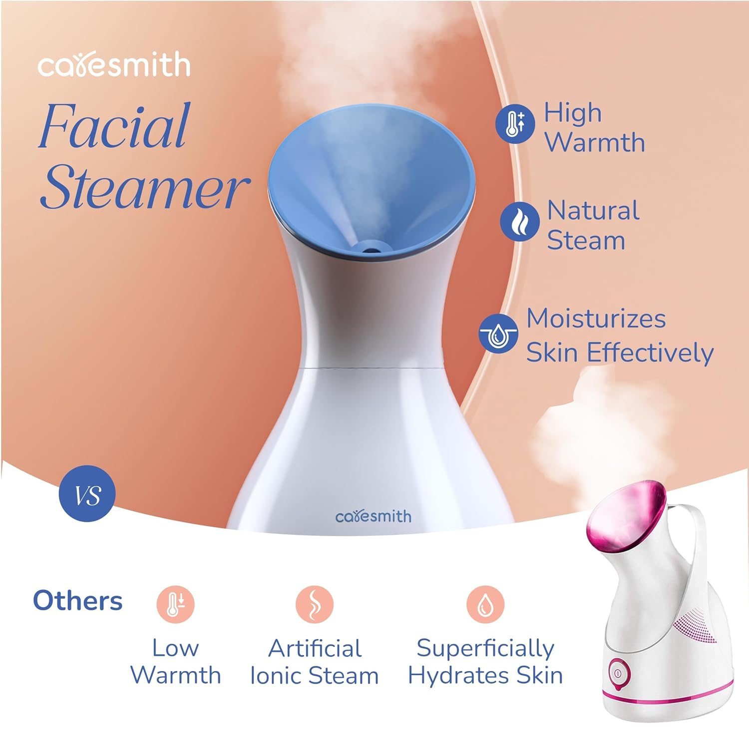 2 In 1 Face Steamer + Steamer For Cold & Cough | 16 Mins Of Natural Steam With 170Ml Large Tank | Dedicated Chamber For Balms & Oils | Vaporizer Steamer With Cough, Cold & Facial | Anti-Splash Technology
