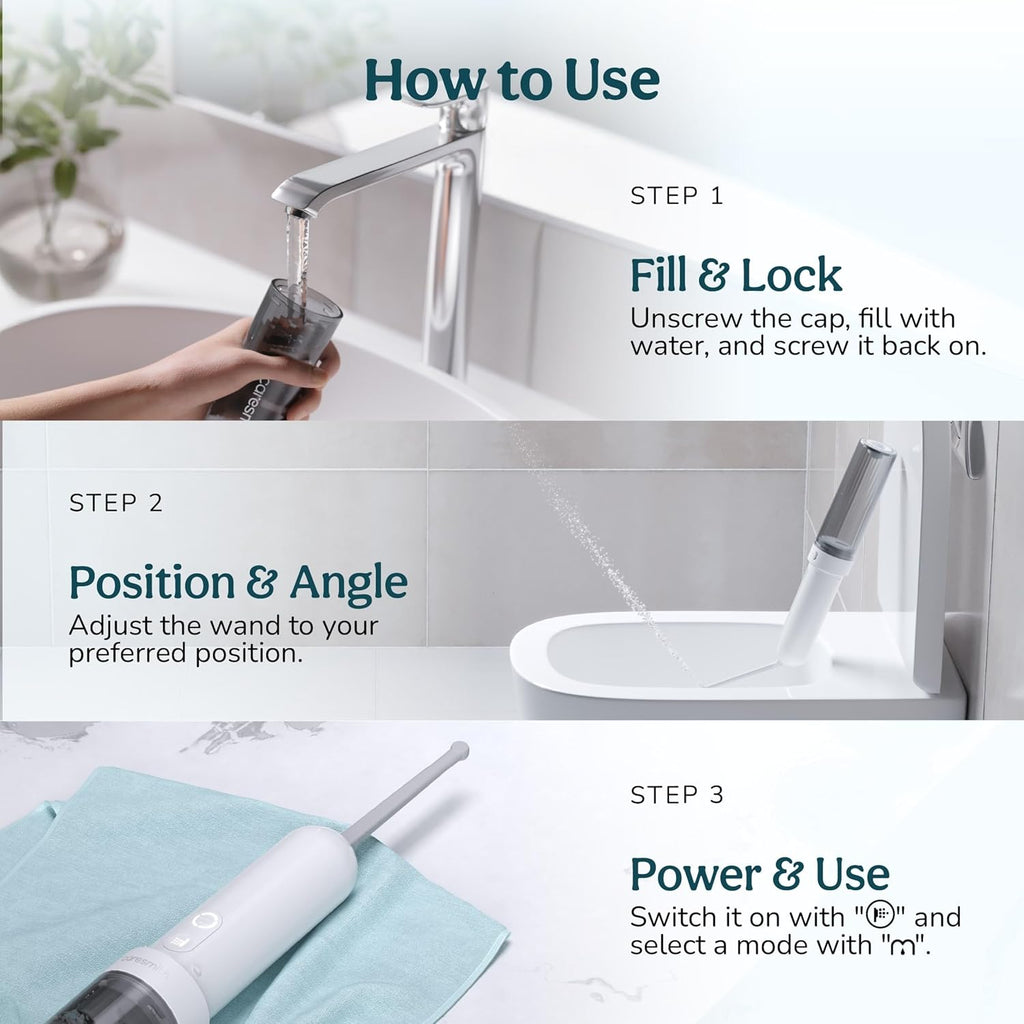 CARESMITH Evolve Portable Jet Spray | 3 Pressure Modes | 90 Min Battery Life | IPX6 Waterproof | Portable Bidet for Travel