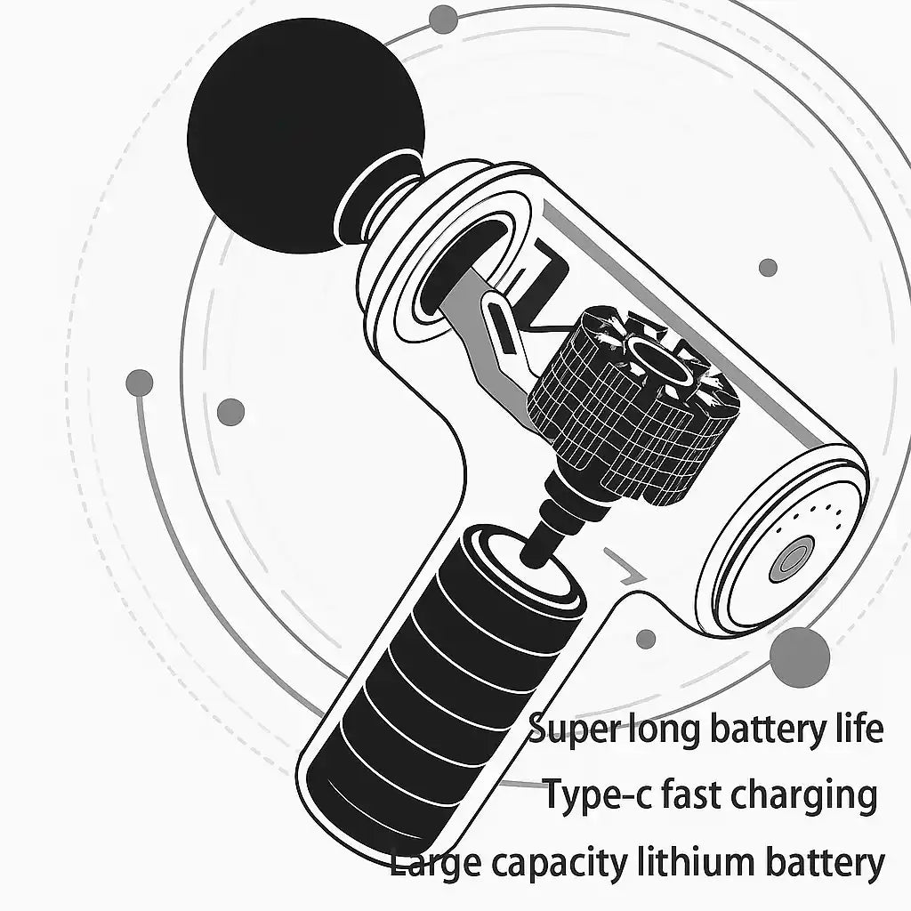 life long ViberX Massager/Massage Machine for Pain Relief/Fascial Gun/Deep Tissue Handheld Body Massager for Men and Women - Black